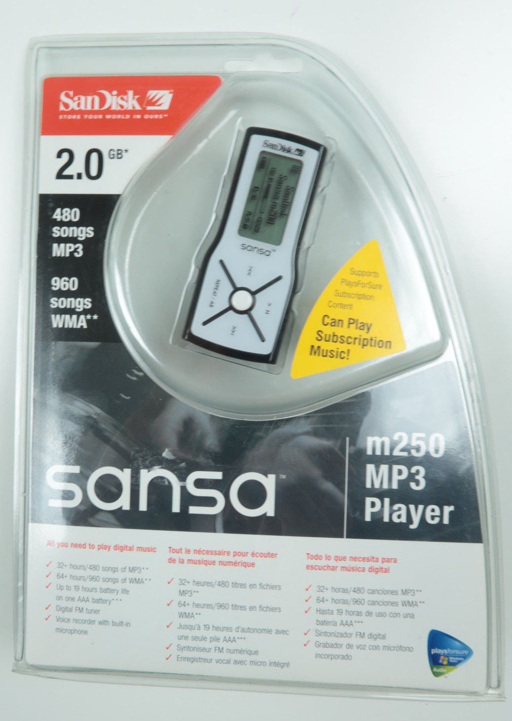 SanDisk Sansa m250 MP3 Player 2.0 GB/480 Canciones