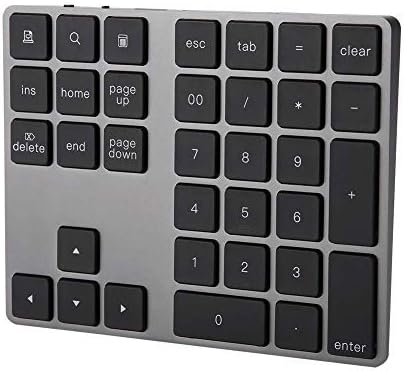 TECLADO NUMÉRICO INALÁMBRICO, 34 TECLAS MINI TECLADO NUMÉRICO TECLADO INALÁMBRICO BLUETOOTH COMPATIBLE CON WINDOWS, SISTEMA ANDROID, ETC. ( NEGRO )