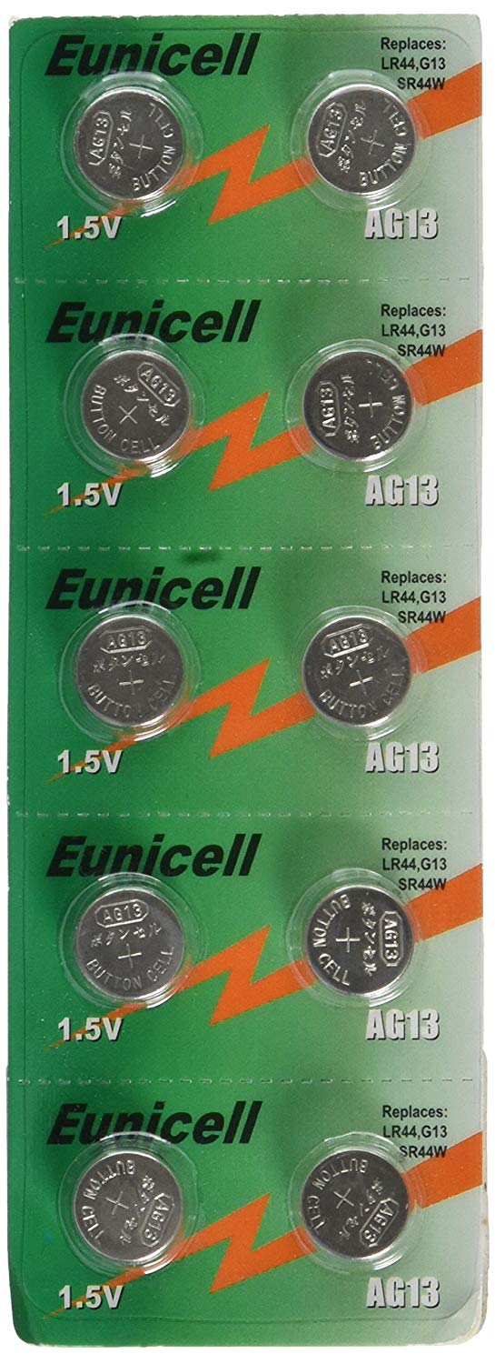 Eunicell 10 X AG13 LR44 Button Cells Batteries - A76 L1154 SR44 G13 357 - 1.5V