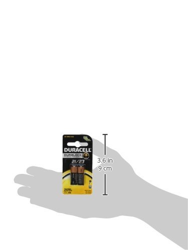 DURACELL 12 VOLTIOS ALCALINO ALARMA MANDO A DISTANCIA BATERIA MN21/A23, 2 UNIDADES), 1