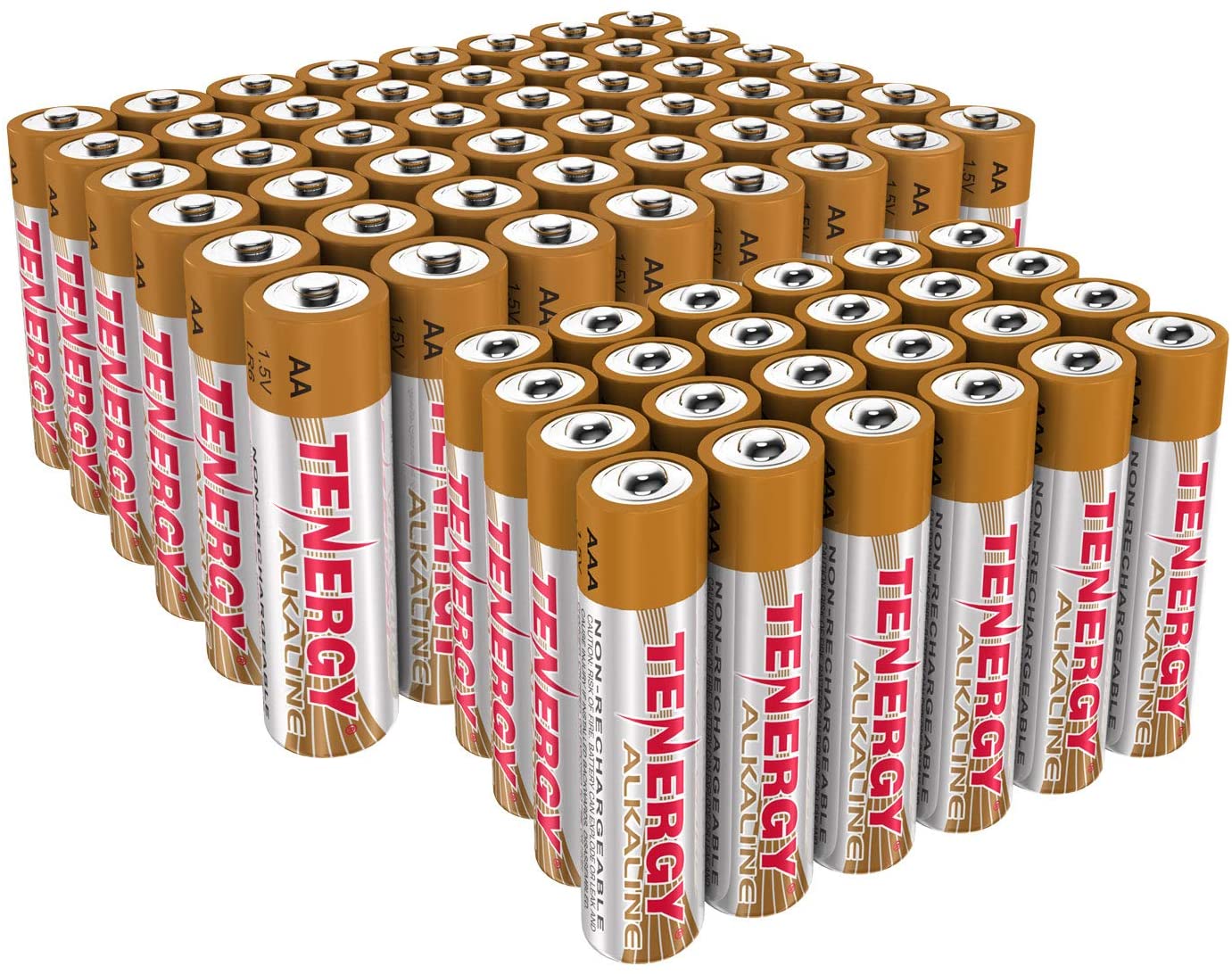 TENERGY - BATERÍA ALCALINA AA DE 1,5 V, PILAS AA NO RECARGABLES DE ALTO RENDIMIENTO PARA RELOJES, MANDOS A DISTANCIA, JUGUETES Y DISPOSITIVOS ELECTRÓNICOS, BATERÍAS DE PILA AA DE REPUESTO, 48 UNIDADES