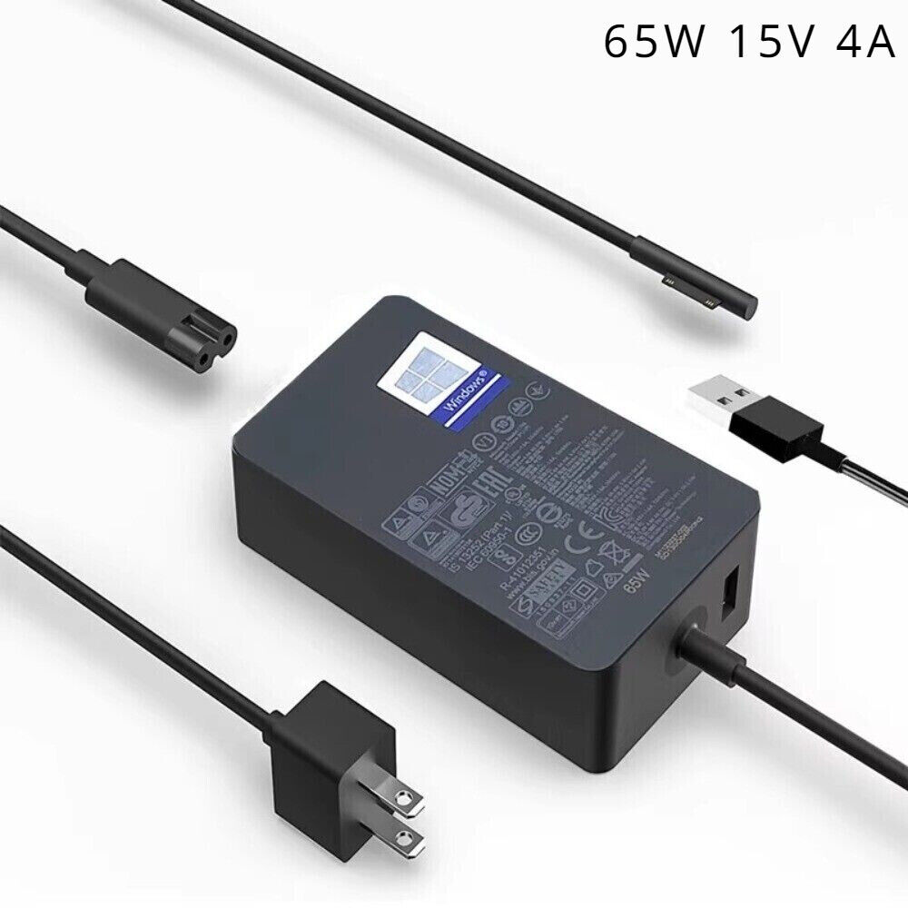 CARGADOR ADAPTADOR DE 65 W PARA MICROSOFT SURFACE PRO BOOK 1 2 3 4 5 6 7 X 1706 1800