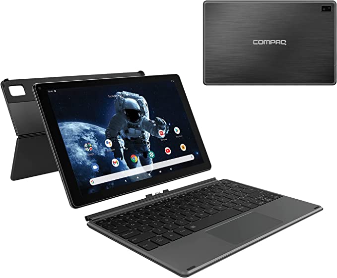 Compaq Tableta Android 11 2 en 1 de 10 pulgadas, almacenamiento de 64 GB, RAM de 4 GB