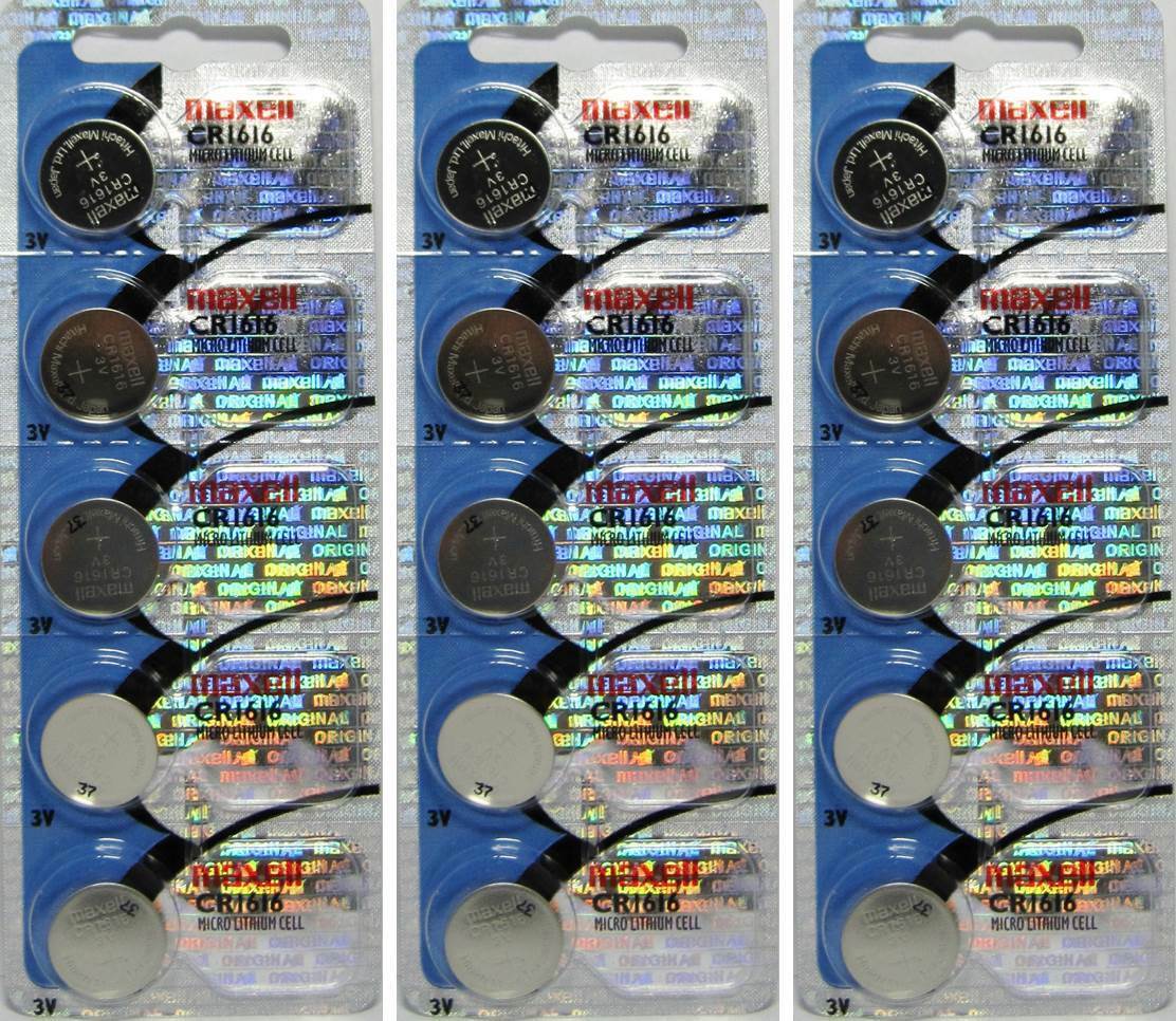 15 MAXELL CR1616 1616 LITHIUM 3V BATTERIES.