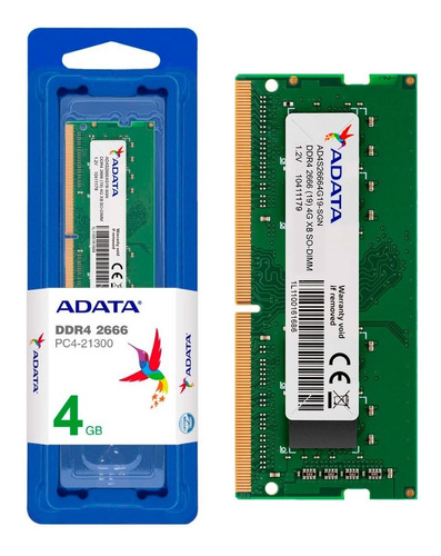 Memoria RAM ADATA 4 GB, DDR4, 2666 MHZ, SO-DIM