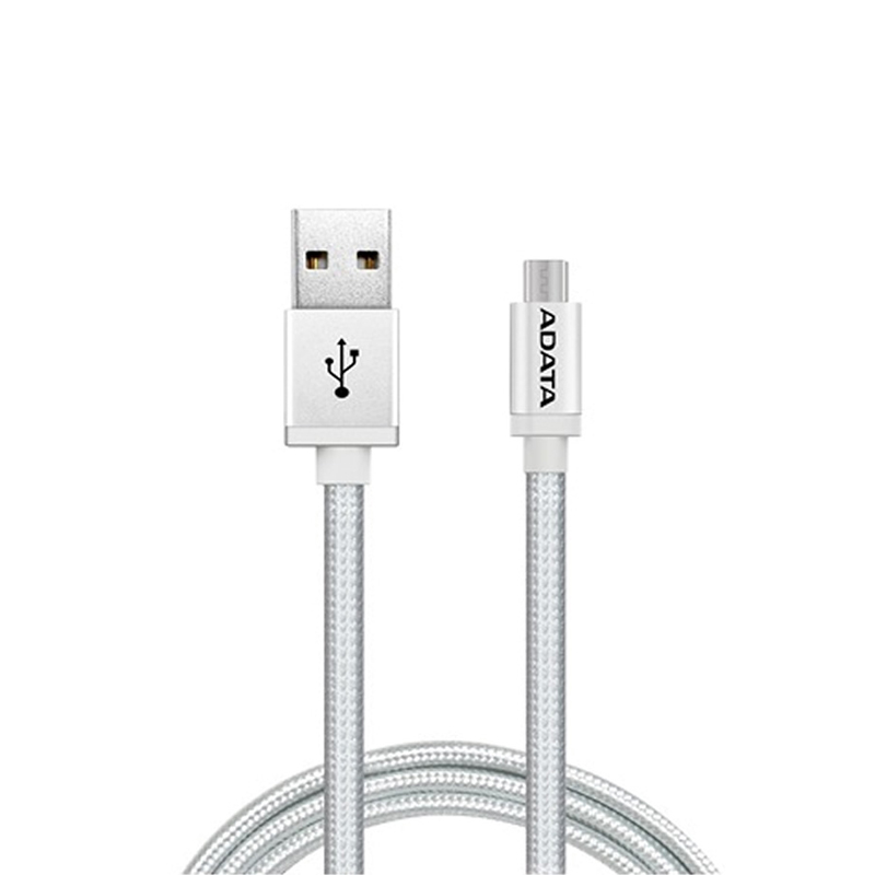 CABLE LIGHTNING ADATA 1M, USB-MICRO USB ,PLATA