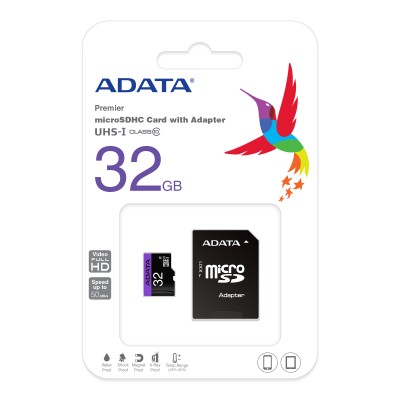Memoria SD ADATA UHS-I U1 32GB Class 10, 32 GB, 30 MB/s, 10 MB/s, Negro,
(AUSDH32GUICL10-RA1)