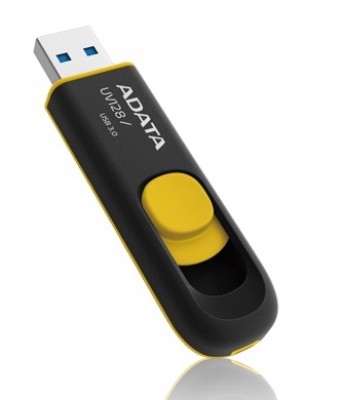 Memoria USB ADATA UV128, Negro, 64 GB, USB 3.2 (retrocompatible con 3.0 y 2.0), 100 MB/s, 40 MB/s