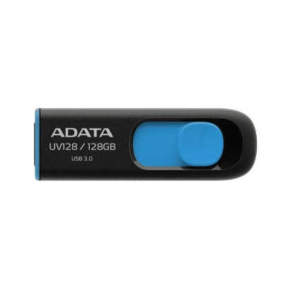 Memoria USB ADATA UV128, Negro, 128 GB, USB 3.2 (retrocompatible con 3.0 y 2.0), 100 MB/s, 40 MB/s