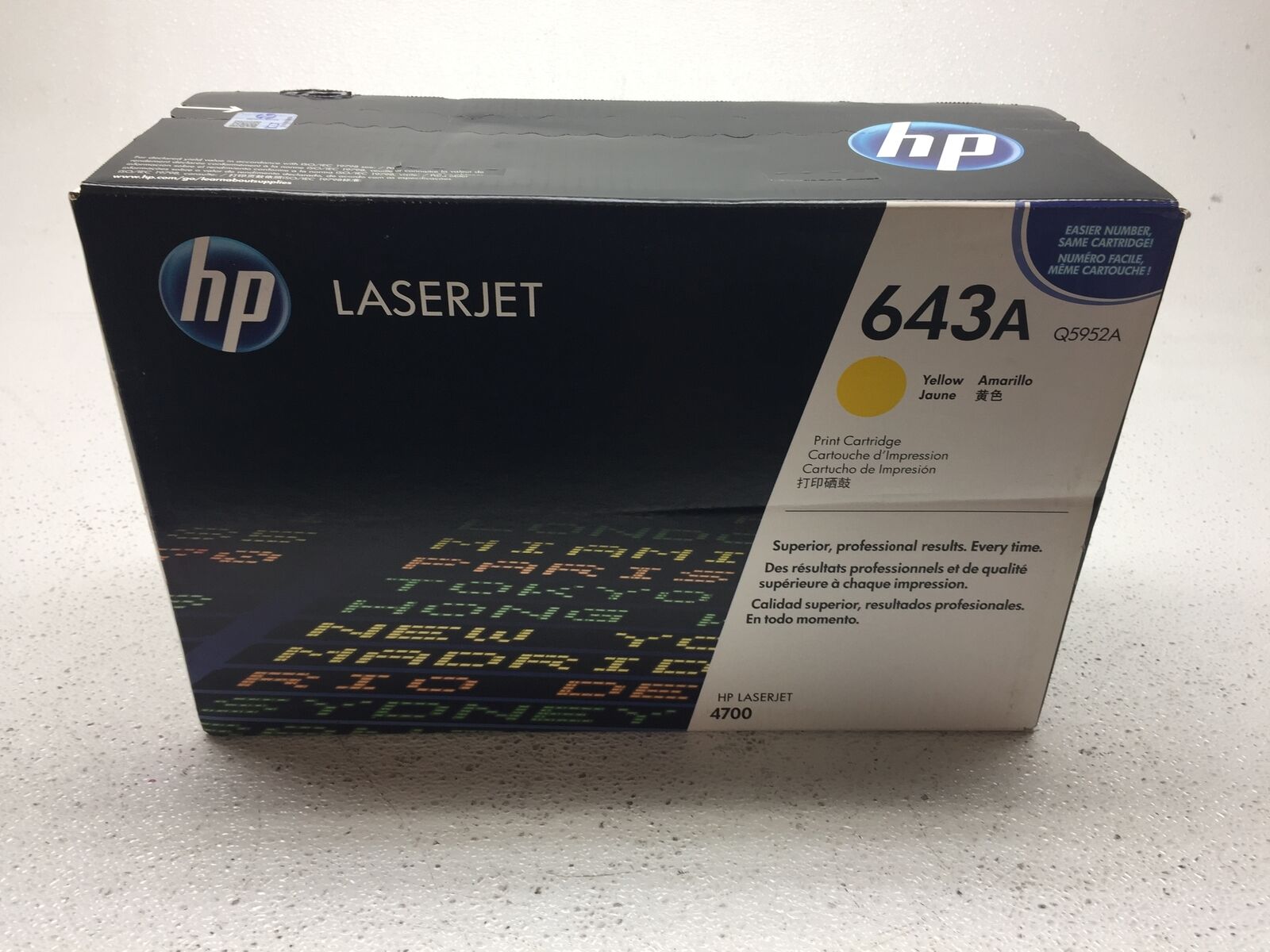 GENUINE HP 643A LaserJet Q5952A Yellow Toner For LaserJet 4700.