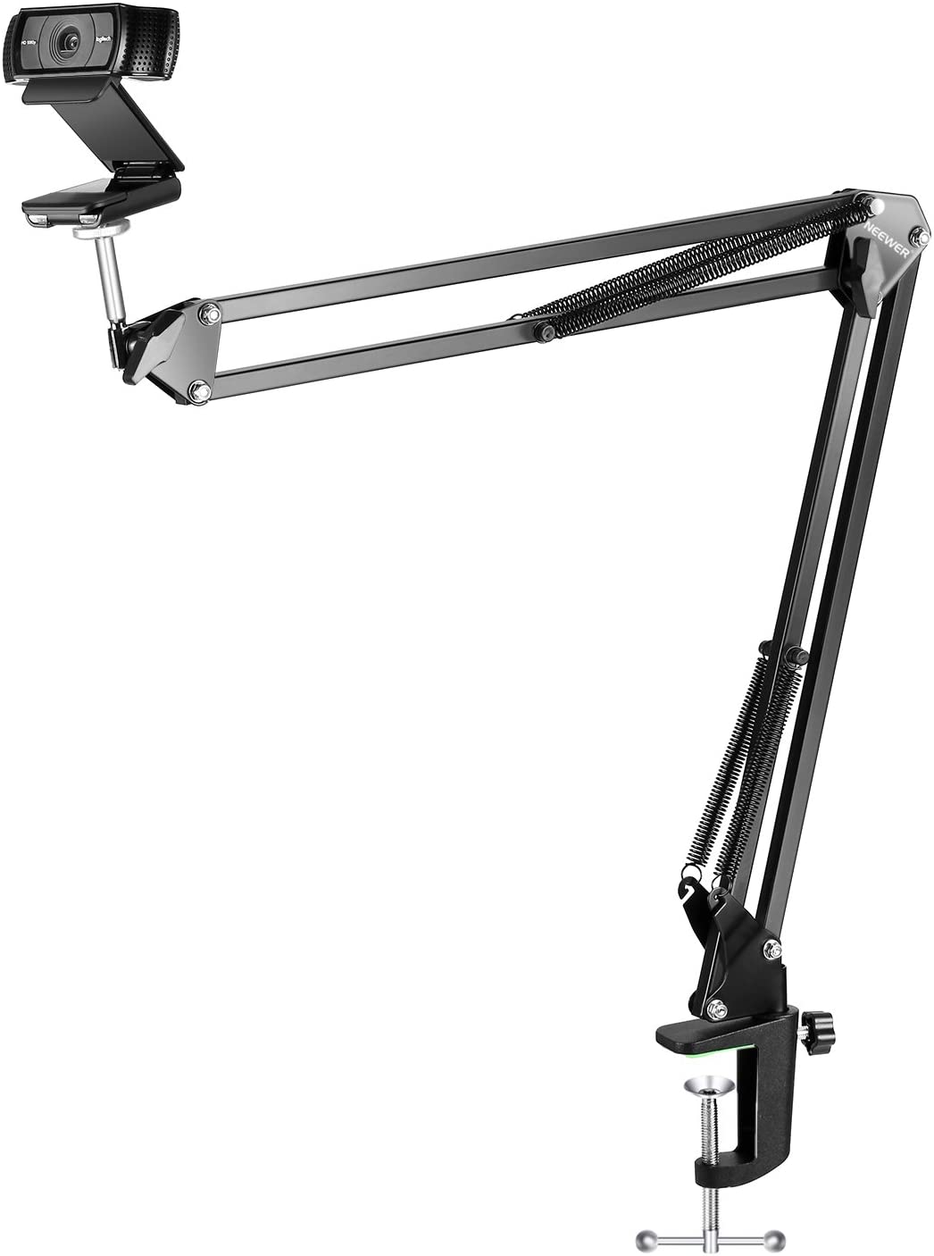 Neewer Mount Stand Suspension Boom Adjustable Desk Scissor for Logitech Webcam C922 C930E C930 C920 C615 Durable Iron Load Up to 4 Pounds 2 Kilograms Perfect for Video Recording
