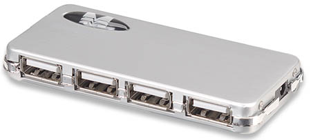 HUB USB V2.0 MANHATTAN 4 PUERTOS CON FUENTE ALIMENTACION EXTERNA