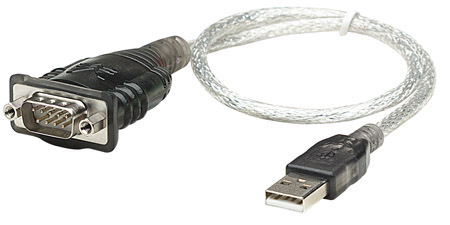 CABLE CONVERTIDOR MANHATTAN USB A SERIAL DB9 RS232 45CM M-M