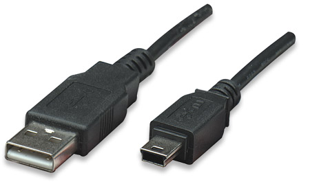 CABLE USB V2.0 A-Mini B 1.8M Negro