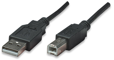 CABLE USB V2.0 A-B  3.0M, Negro
