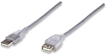 CABLE USB 2.0 EXTENSION MANHATTAN 3.0 MTS TIPO A MACHO - A HEMBRA PLATA