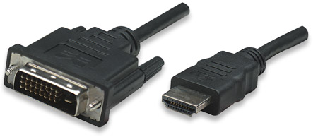 CABLE CONVERTIDOR MANHATTAN HDMI A DVI-D 1.8M 1080P M-M MONITOR