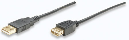 CABLE USB V2.0 EXT. 1.8M NEGRO CANSHELL