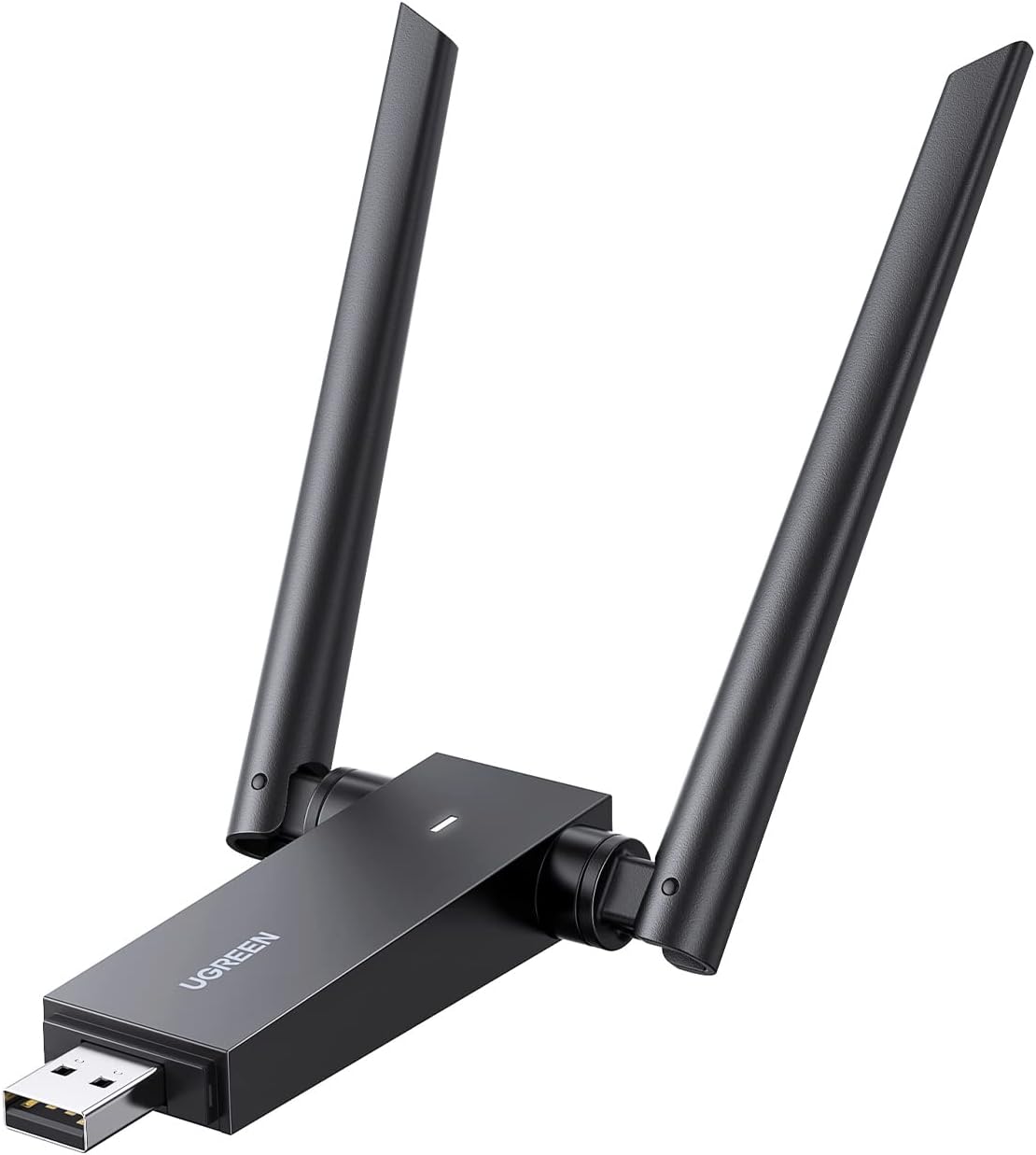 UGREEN Adaptador WiFi USB, adaptador WiFi con antenas dobles de alta ganancia AC1300 5dBi, banda dual 5G/2.4G, rango amplio de 164 pies, adaptador WiFi USB 3.0 para computadora de escritorio, compatible con Windows 11/10/8.1/8/7