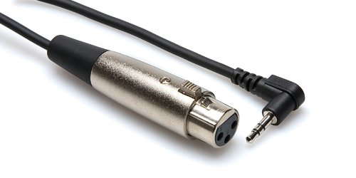 Hosa XVM-115F XLR3F to Right-Angle 3.5 mm TRS Microphone Cable, 15 feet