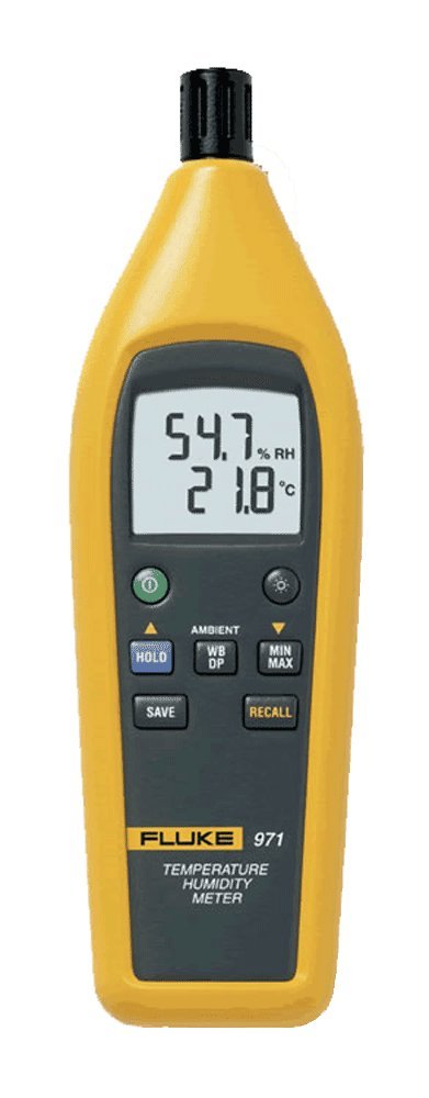 Fluke, medidor de temperatura y humedad, Amarillo, 1
