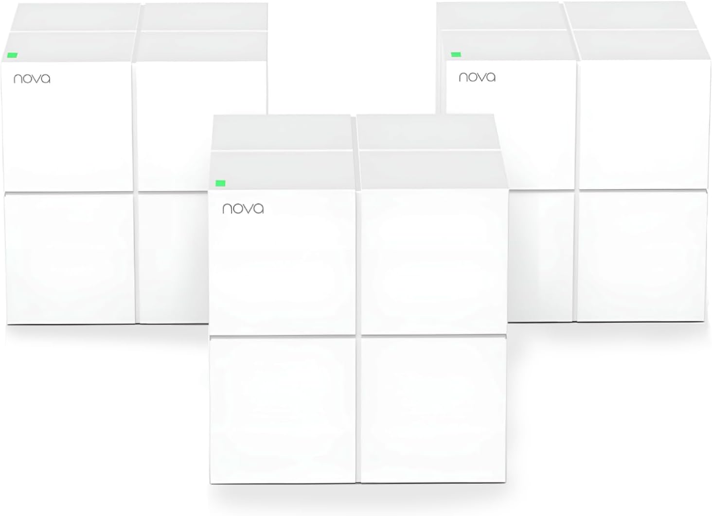 Tenda MW6 Sistema Nova Mesh WiFi, Doble Banda Gigabit AC1200 Mbps ,Funciona con Alexa, Cobertura 500 Mtrs, Paquete de 3 Piezas, Blanco, Nova MW6