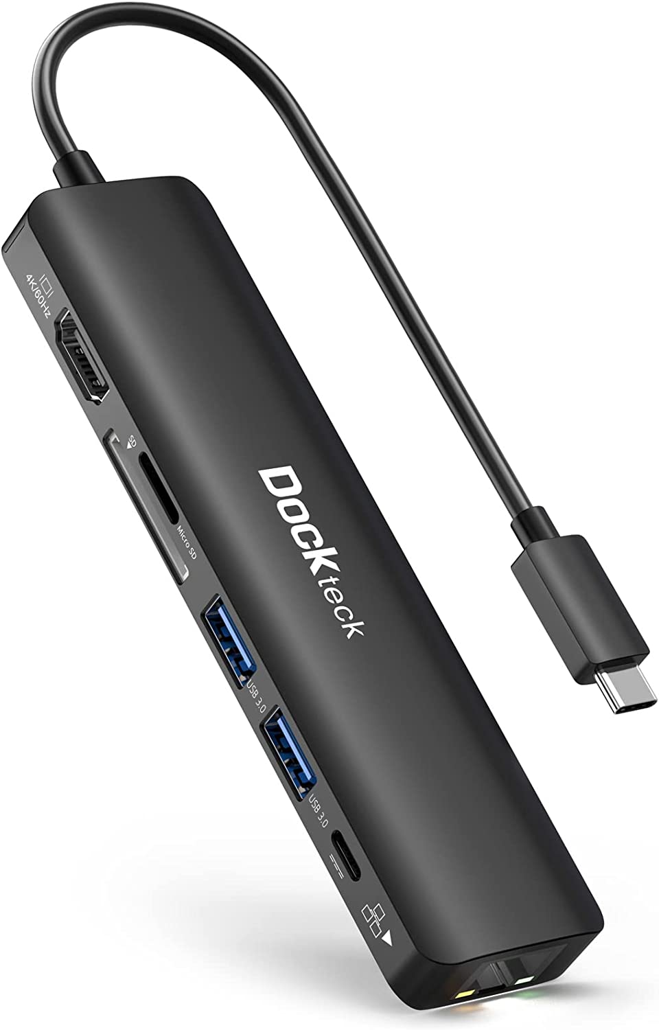 ockteck Hub USB C 4K 60Hz, 7 en 1 USB C PD Ethernet Hub Dongle con 4K 60Hz HDMI, 1Gbps Ethernet, 100W PD, 2 USB 3.0, SD/Micro SD para MacBook Air/Pro M1 2020, iPad Pro 2021, iPad Mini 6 y más