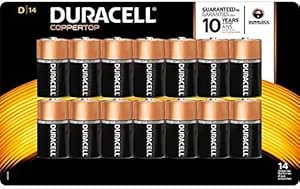DURACELL PILAS ALCALINAS D COPPERTOP, 14 UNIDADES