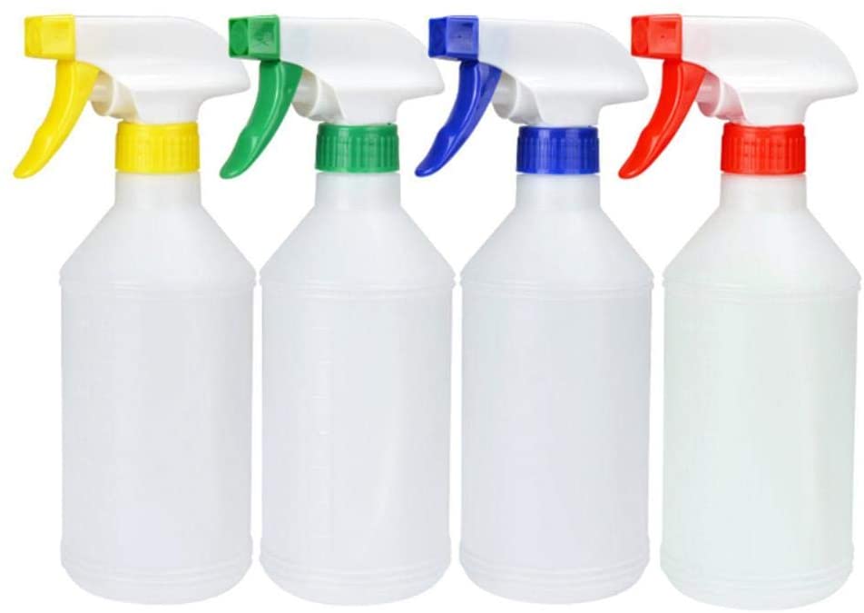 Fghuim 4 botellas de agua vacías pulverizadoras atomizadoras para plantas de jardín 500 ml (blanco)