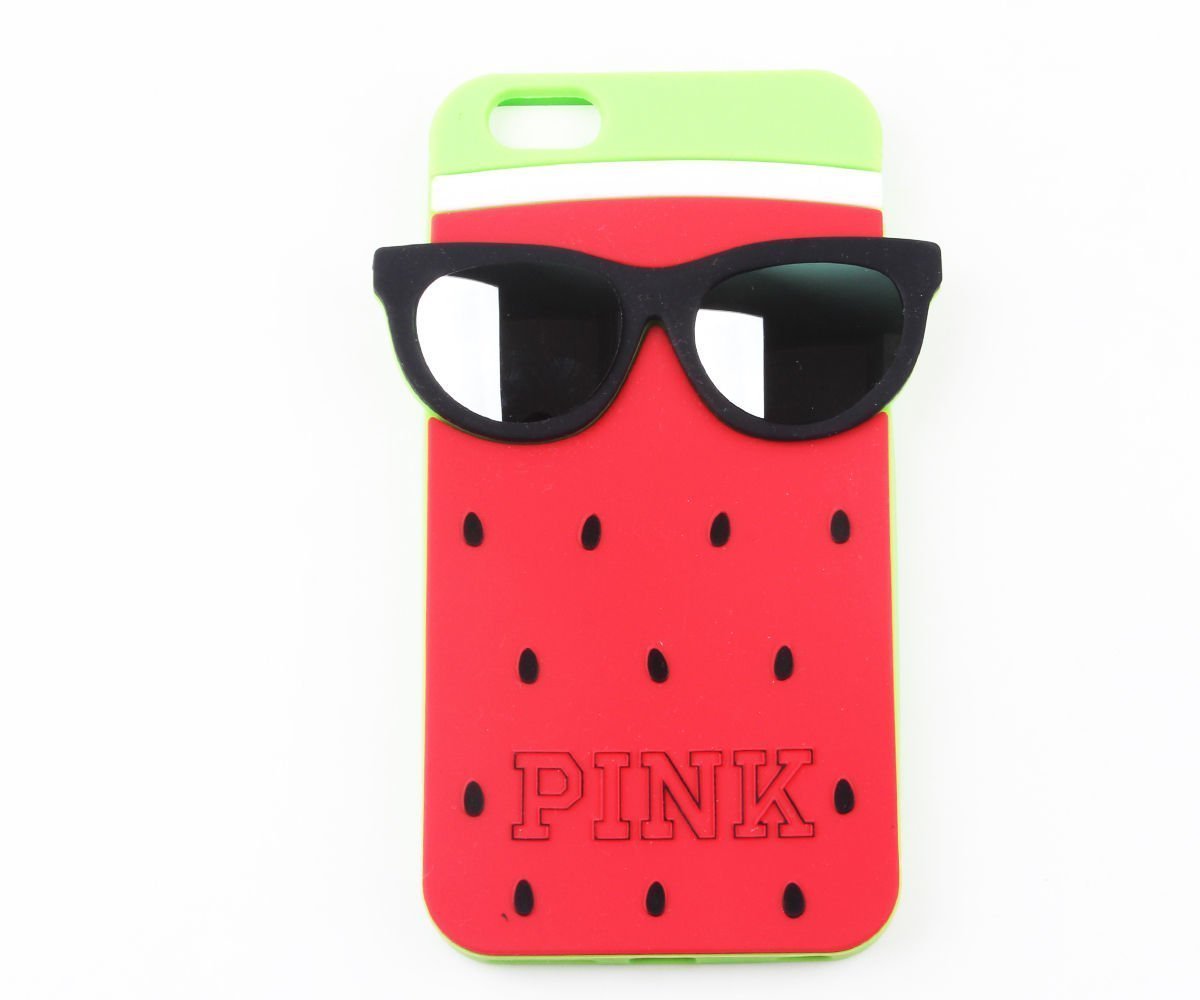 FUNDA CON FORMA DE SANDIA CON LENTES PARA IPHONE VARIOS COLORES