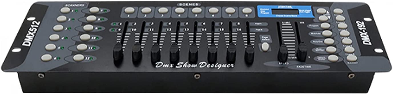 stalight 192 DMX 512 driver de luz de escenario, consola de iluminación de escenario para fiesta, pub, club nocturno, operador de DJ para luces de cabeza móvil, luces estroboscópicas, luces de cara, discoteca, KTV (azul), KT-192