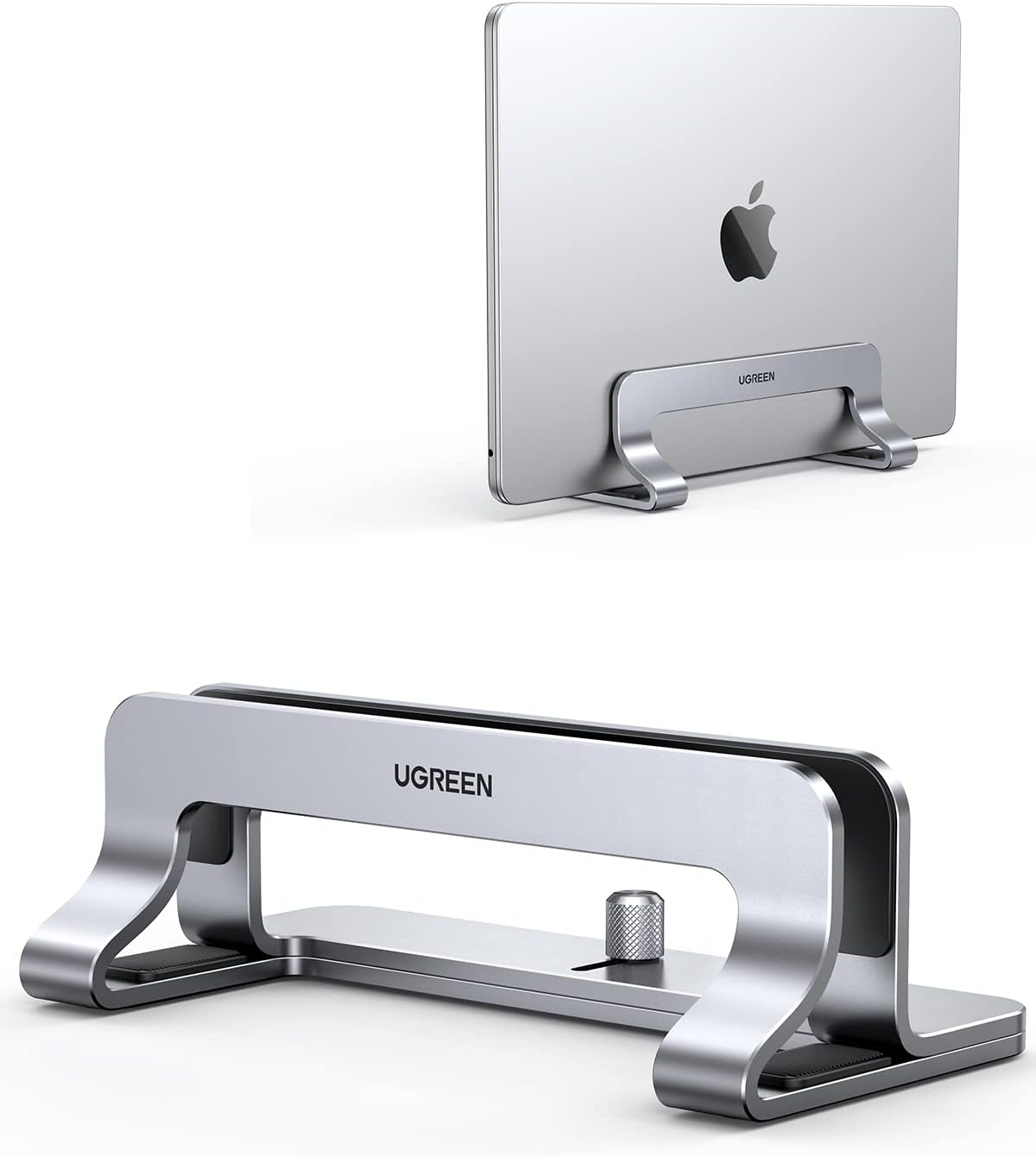 UGREEN Soporte Vertical para Laptop para Escritorio, Base Stand Porta Ajustable para Ordenador Portátil, Soporte de Escritorio de Aluminio Compatible con MacBook Air Pro, Microsoft Surface Laptop