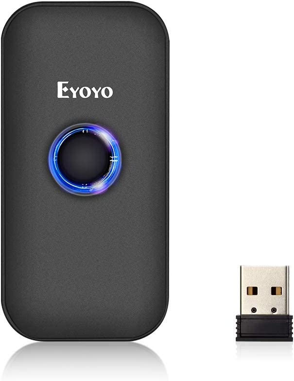 Eyoyo Mini escáner de código de barras Bluetooth 1D, Bluetooth 3 en 1 y USB con cable y lector de código de barras inalámbrico 2.4 G, escaneo de código de barras portátil, funciona con Windows, Android, iOS, tabletas o computadoras