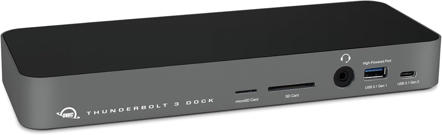 OWC 14 PUERTOS THUNDERBOLT 3 DOCK CON CABLE, COMPATIBLE CON WINDOWS PC Y MAC, GRIS ESPACIAL (OWCTB3DK14PSG)