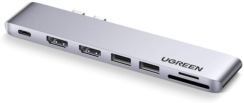 UGREEN 7 En 2 HUB USB C, Adaptador Macbook Pro 13 USB C Hub a 2 Doble