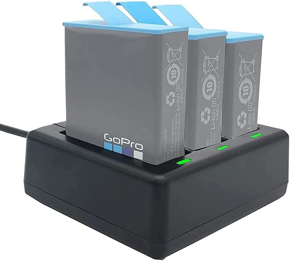 Hub de cargador de batería rápido para GoPro Hero 11/Hero 10/Hero 9, soporta 3 baterías de protección contra sobrecorriente