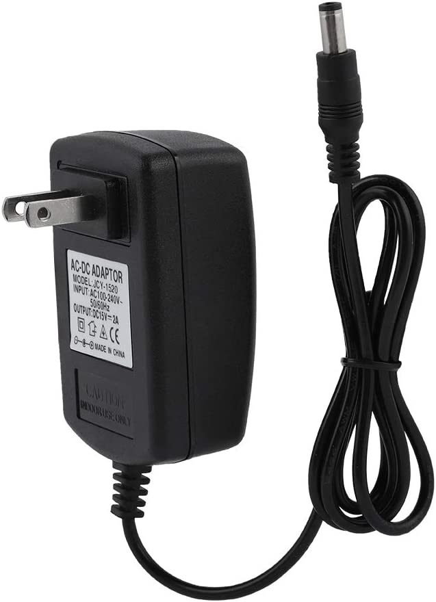 15V 2A Adaptador de Corriente AC/DC Cargador de Fuente de alimentación Universal para Mini TV, Disco Duro móvil de 2.5 Pulgadas, DVD móvil, Caja de TV, Equipo inalámbrico de Audio y Video