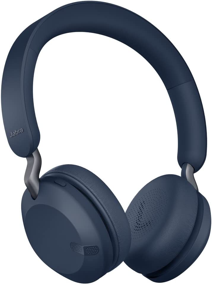 Jabra Elite 45h Audífonos Bluetooth con Cancelación Activa de Ruido Inalámbricos On-Ear Compactos y Plegables – hasta 50 Horas de Batería – Tecnología de Llamadas a Dos Micrófonos – Azul Marino