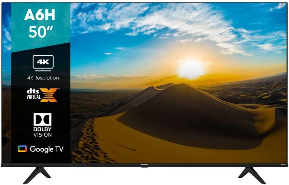 Hisense Pantalla 50" 4K Smart TV LED 50A6H Google TV