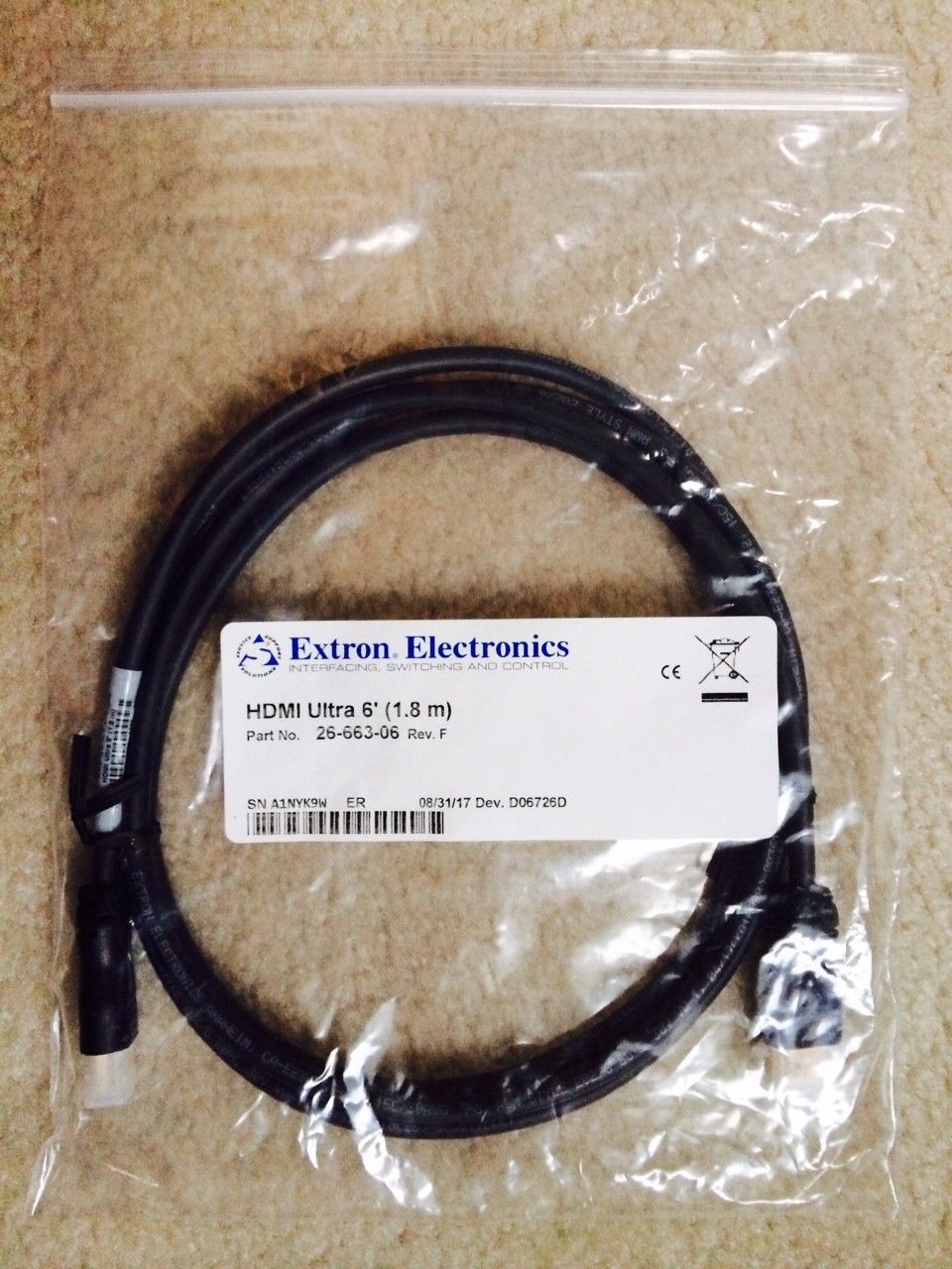 Extron 6 Ultra Flexible Premium High Speed and High Speed HDMI Cable 26-663-06