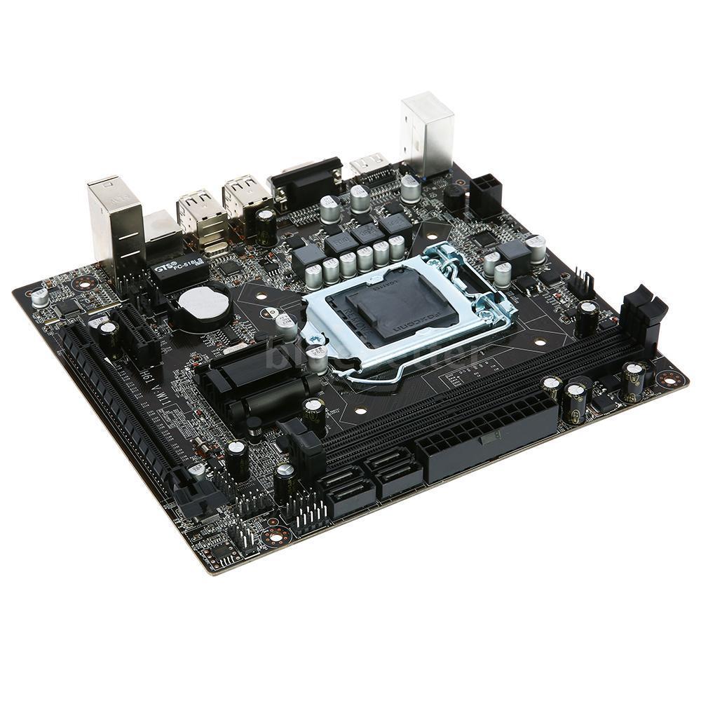 Intel LGA 1155 H61 V W11 Motherboard MATX 2 DIMM Slots DDR3 Memory Desktop C4U6