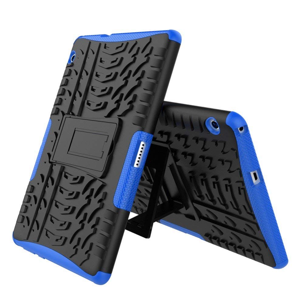 MediaPad T3 10 9.6 Inch Armor Case DWaybox Rugged Heavy Duty Hard Back Case Cover with Kickstand for HUAWEI MediaPad T3 10 9.6 Inch (Blue)