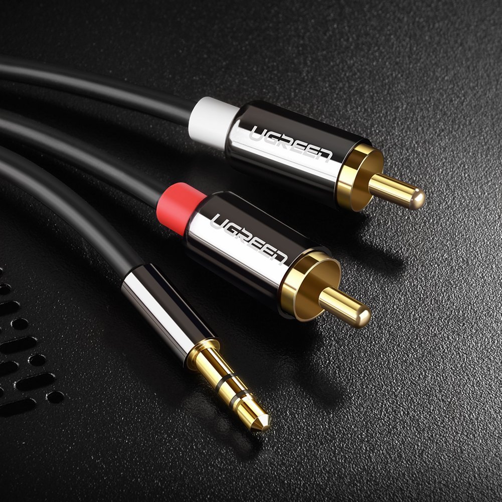 UGREEN 3.5 mm a 2RCA de Audio Auxiliar estéreo Cable Divisor (0.9 m)