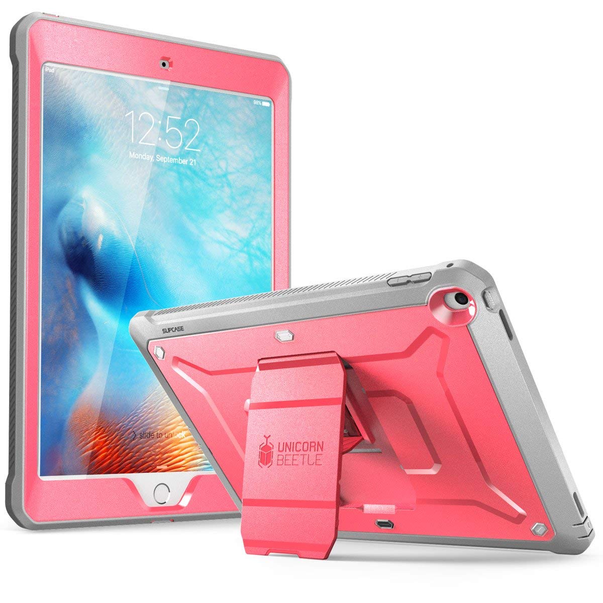 SUPCASE Ipad 9.7 Case 2018 / 2017, Heavy Duty [Unicorn Beetle Pro Series] Full-Body Rugged Protective Case with Built-In Screen Protector Dual Layer Design for Ipad 9.7 Inch 2017 / 2018 (Pink)