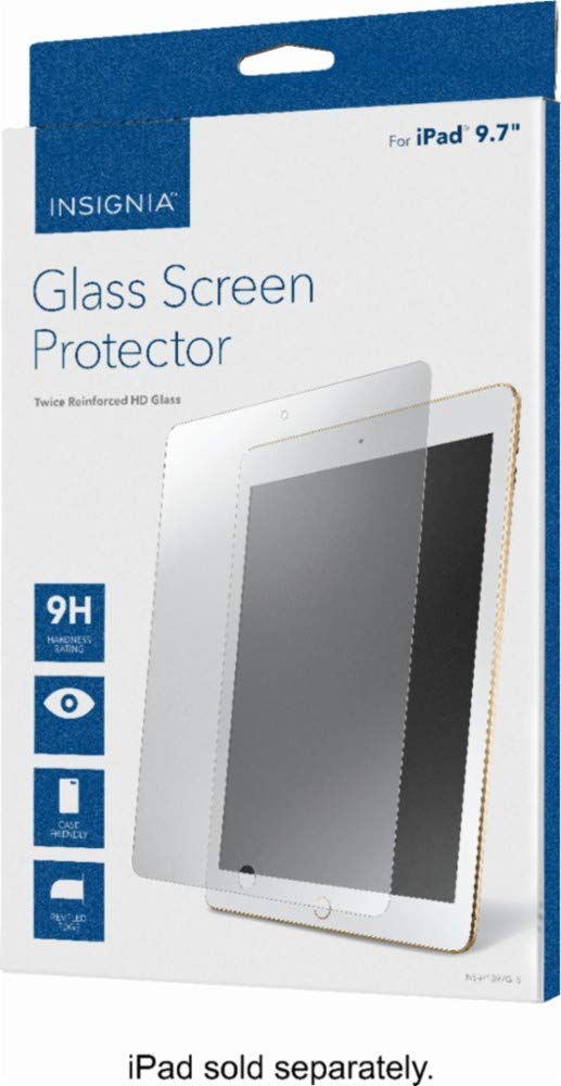 Insignia Twice Reinforced HD Glass Screen Protector for Apple 9.7" iPad (5th gen. and 6th gen.) - Crystal Clear - Model: NS-IP1897GLS