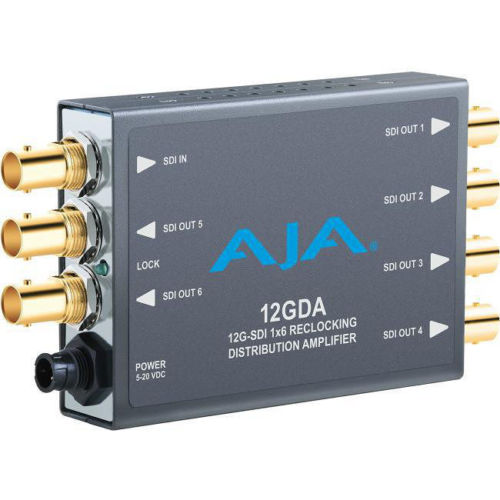 AJA 12GDA 1x6 12G HD/SD SDI Rclocking Distribution Amplifier