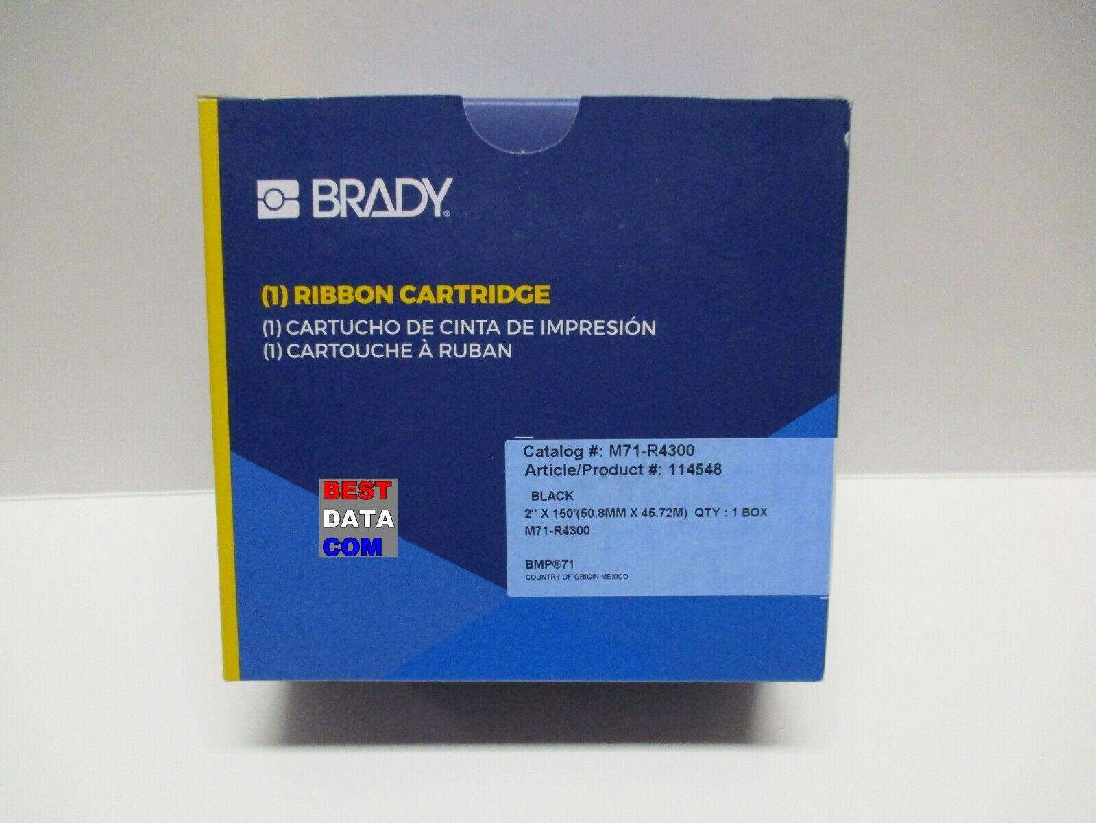 Brady M71-R4300 Black print ribbon BMP71 cartridge 114548 2 inch x 150 feet.
