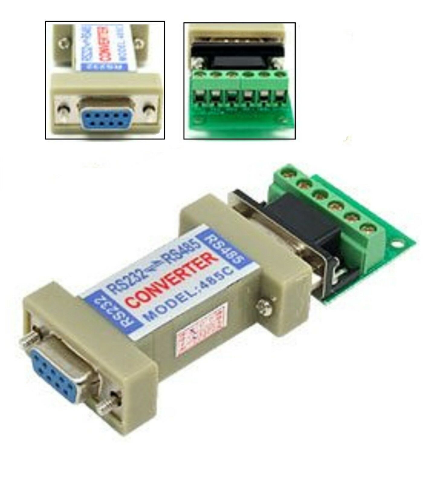 RS232 to RS485 Communication Data Converter Adapter with a Terminal Board