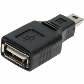 ADAPTADOR USB HEMBRA A MACHO MINI USB 5 PINES OTG