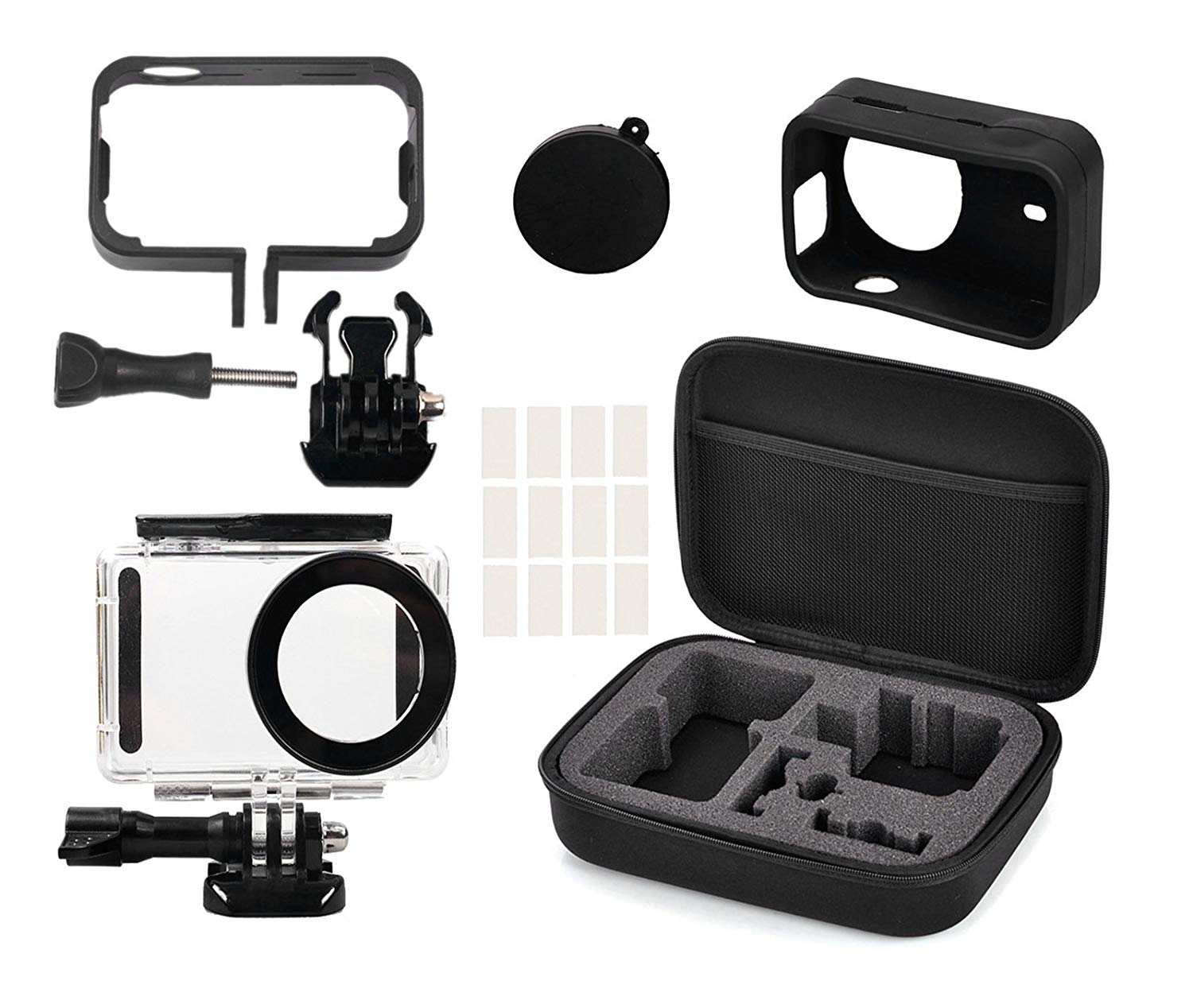 XBERSTAR Full Protect Kit Storage Carry Bag for Xiaomi Mijia 4K Mini Camera Waterproof Housing Case Side Frame Cover Silicone Shell